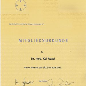 GÄCD Mitgliedsurkunde