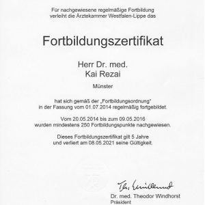 Fortbildungs-Zertifikat